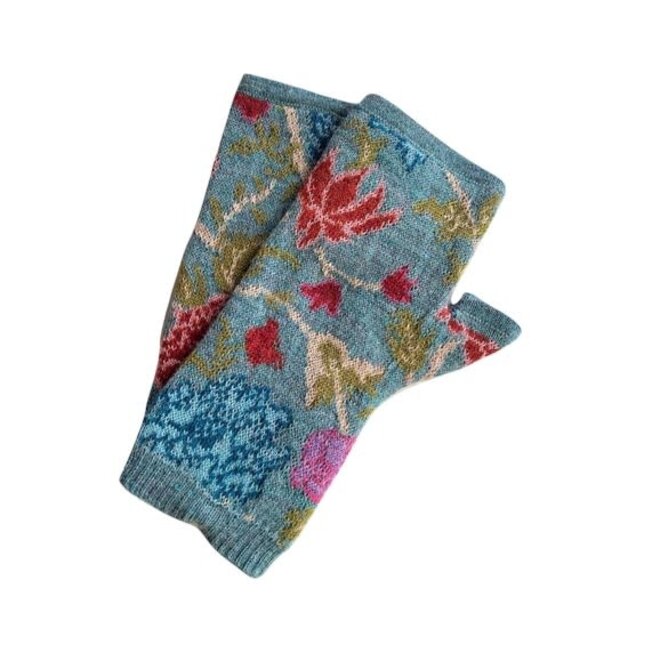 Hand Warmer Alpaca Floral Aqua