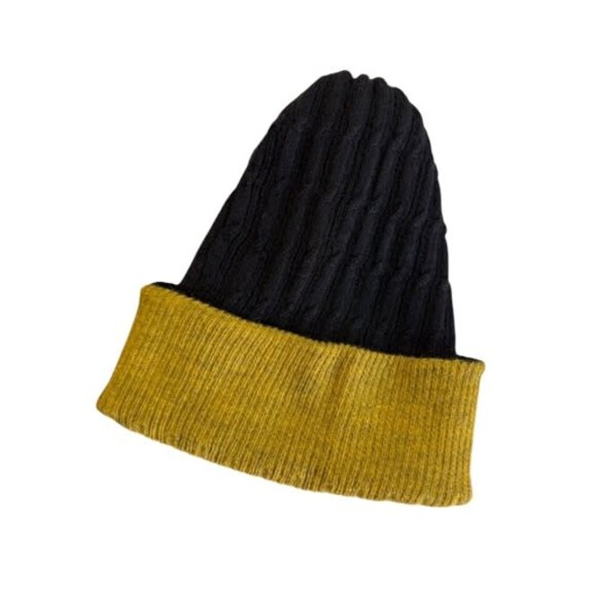 Hat Baby Alpaca Reversible Lime/Black