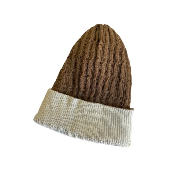 Hat Baby Alpaca Reversible Camel/Cream
