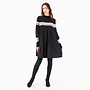 Dress Tunic Pleated Striped Black