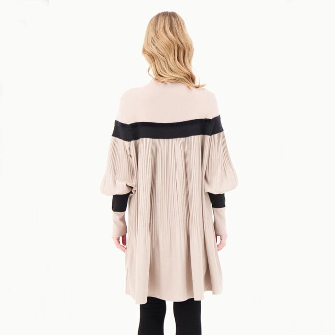Dress Tunic Pleated Striped Sand