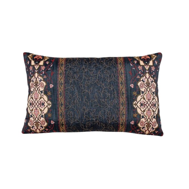Pillow Floral Navy 11 x 18in