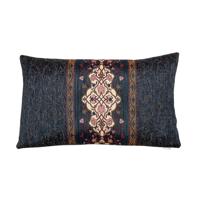 Pillow Floral Navy 11 x 18in