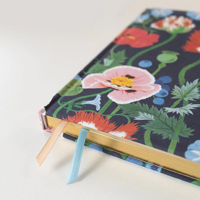 Journal Linen Bound Poppy Garden