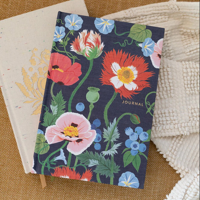 Journal Linen Bound Poppy Garden