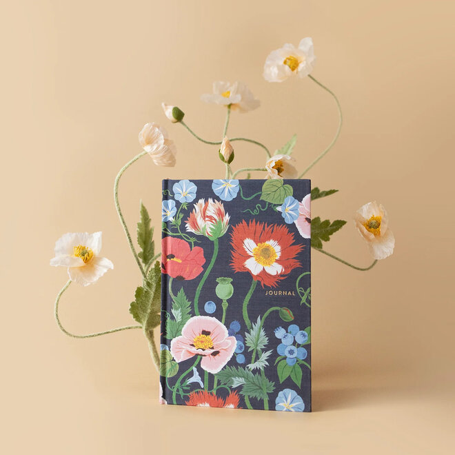 Journal Linen Bound Poppy Garden