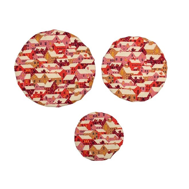 Cover Dish and Bowl Holiday Red Set 3 XS, S & M