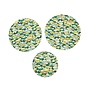 Cover Dish and Bowl Holiday Green Set 3 M, L & XL