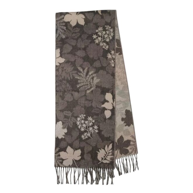 Scarf Autumn Leaves Taupe