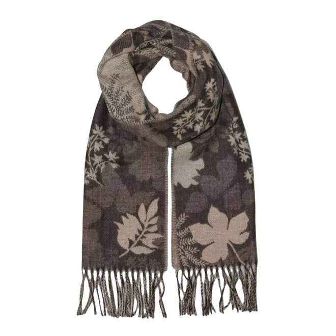 Scarf Autumn Leaves Taupe