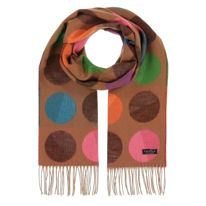 Scarf Large Dots Camel Clay