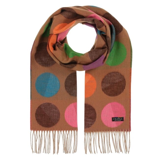Scarf Large Dots Camel Clay