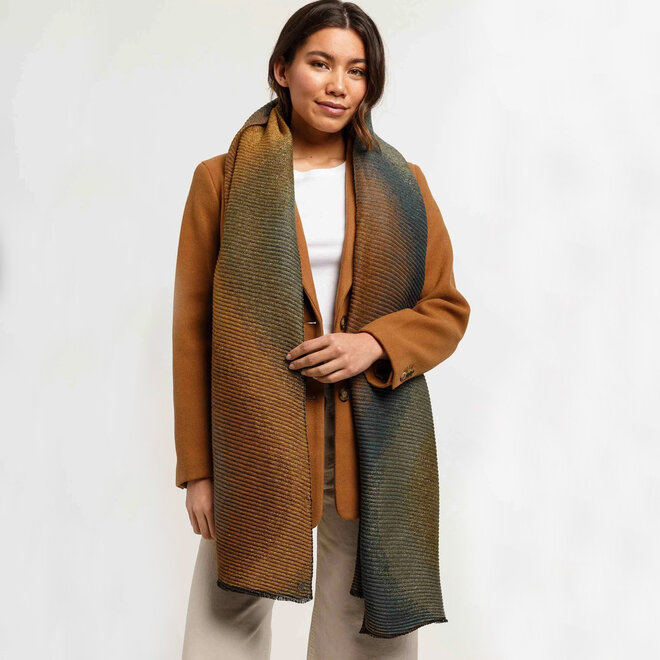 Glittering Scarf Pleated Moonlight Ocean