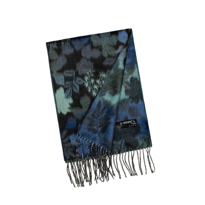 Scarf Autumn Leaves Royal Blue