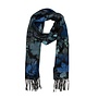 Scarf Autumn Leaves Royal Blue