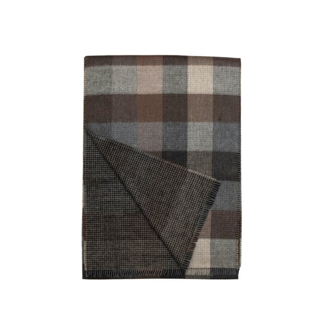 Scarf Box Plaid Reversible Taupe