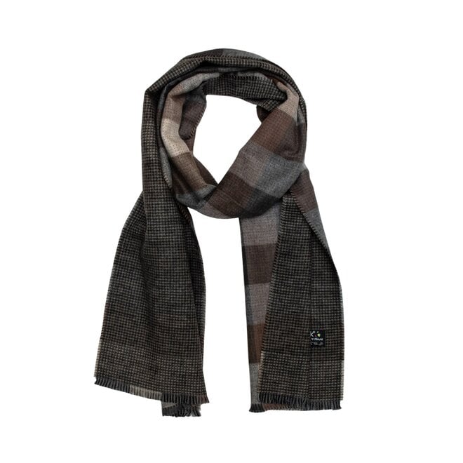 Scarf Box Plaid Reversible Taupe