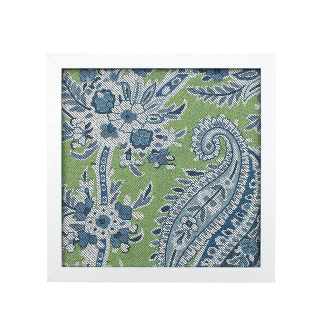 Framed Fabric Palm Willow Fern