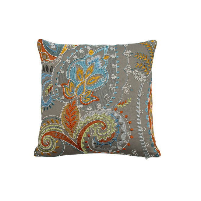 Pillow Yamuna Orange/Grey 14 x 14in