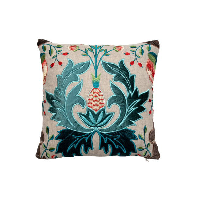 Pillow Viceroy Linen/Teal 14 x 14in