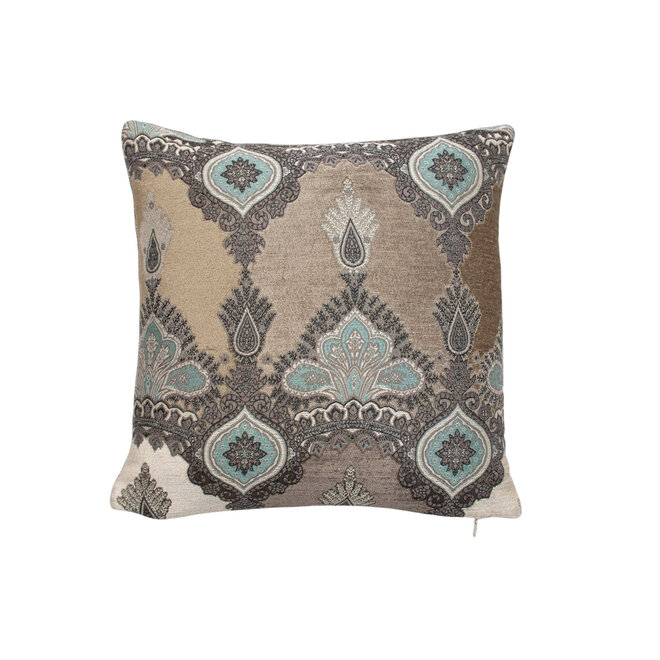 Pillow Haveli Linen, Ivory & Pale Jade 14 x 14in