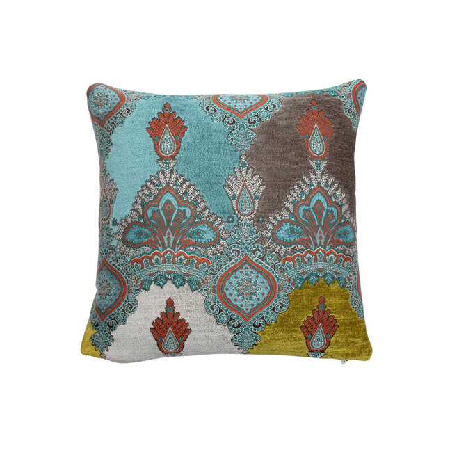 Pillow Haveli Jade, Silver & Lime 14 x 14in