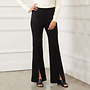 Pants Faux Suede Front Slit Black