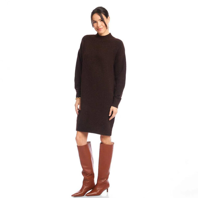 Dress Sweater Mock Neck Chocolate