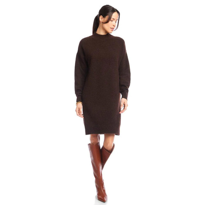 Dress Sweater Mock Neck Chocolate