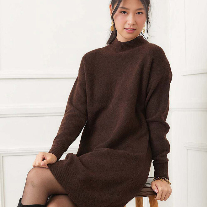 Dress Sweater Mock Neck Chocolate