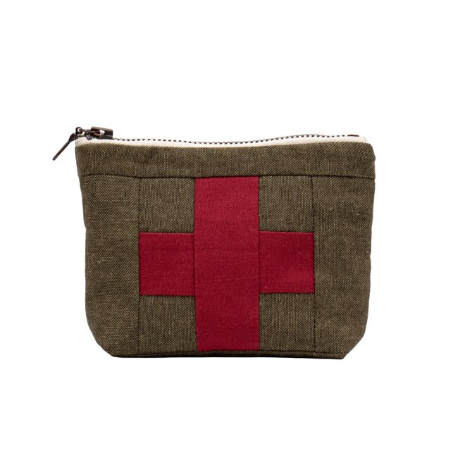 First Aid Zip Pouch Green/Red