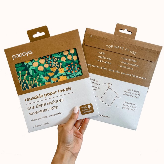 Reusable Paper Towels Secret Garden Set of 2