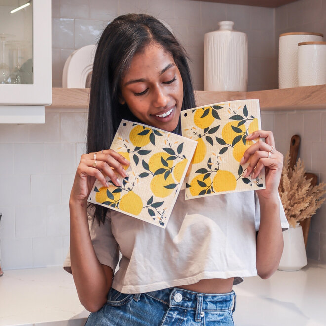 Reusable Paper Towels Squeeze the Day Set of 2