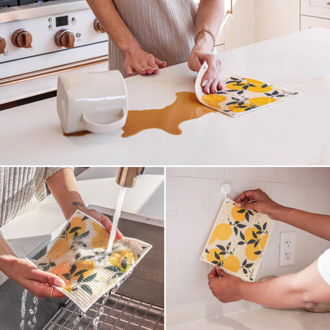 Reusable Paper Towels Squeeze the Day Set of 2
