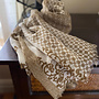 Wool Scarf Mixed Print Chocolate