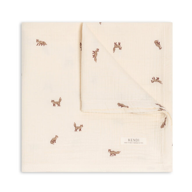 Swaddle Blanket  Aspen Fox Cranberry/Taupe