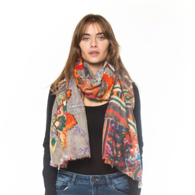 Scarf Adornment Printed Grey