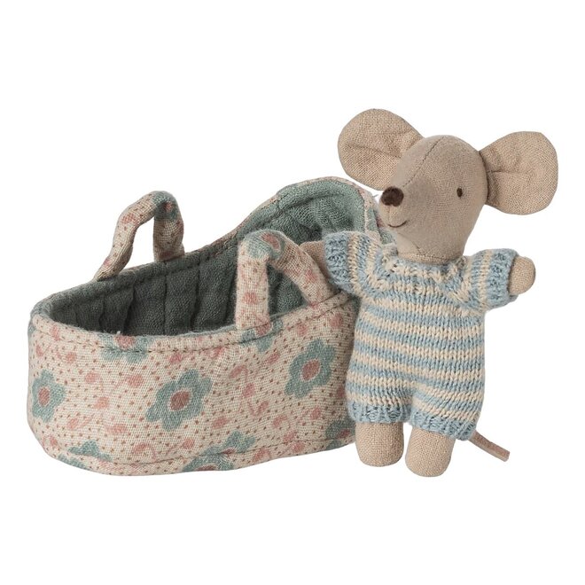 Baby Mouse in Carry cot Blue
