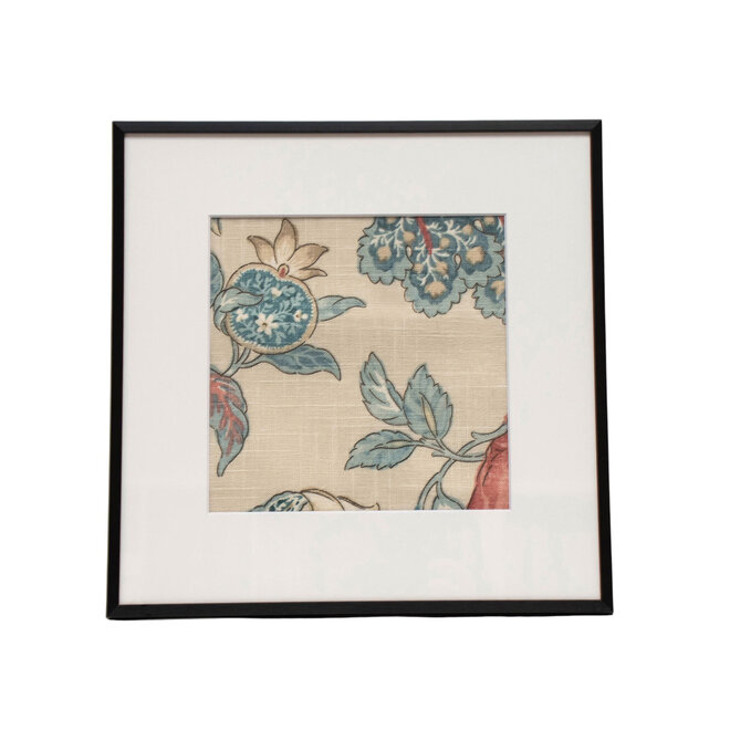 Framed Fabric Floral Blue