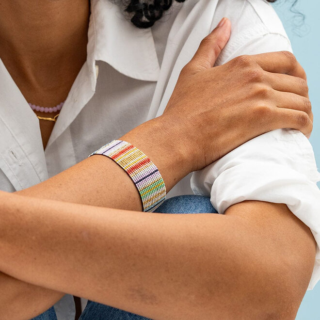 Bracelet Kenzie Beaded Vertical Stripes Multi