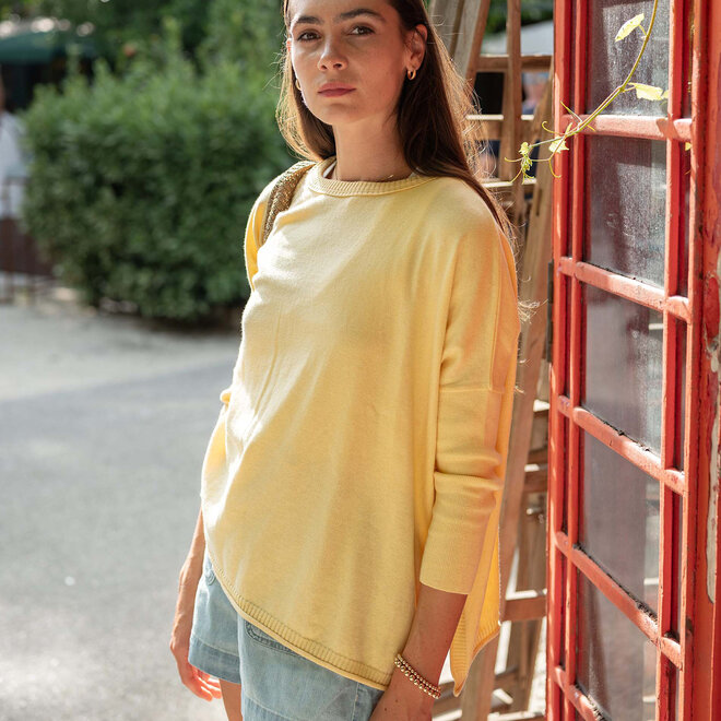 Catalina Cotton Sweater Crewneck Butter Yellow