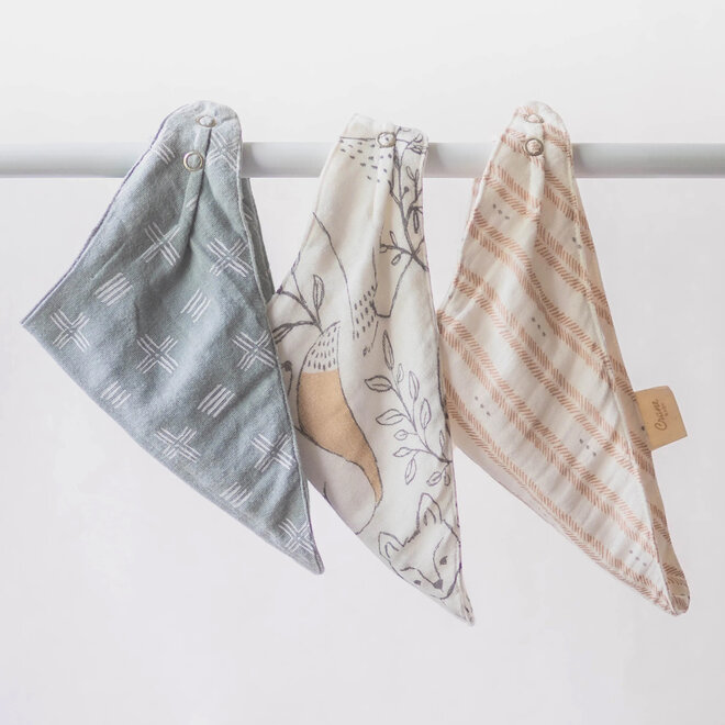 Muslin Bib Ezra Woodland Set of 3