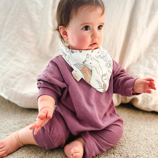 Muslin Bib Ezra Woodland Set of 3