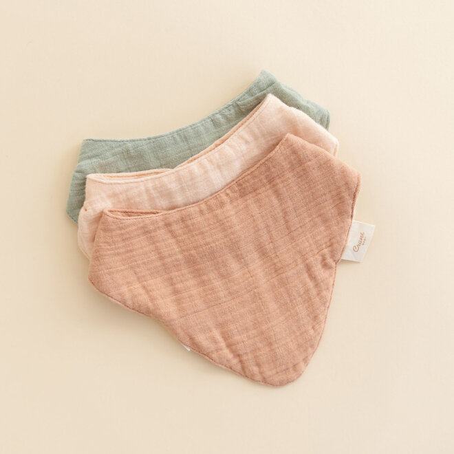 Muslin Bib Rose Set of 3