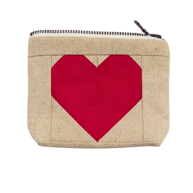 Mini Coin Pouch Heart Red