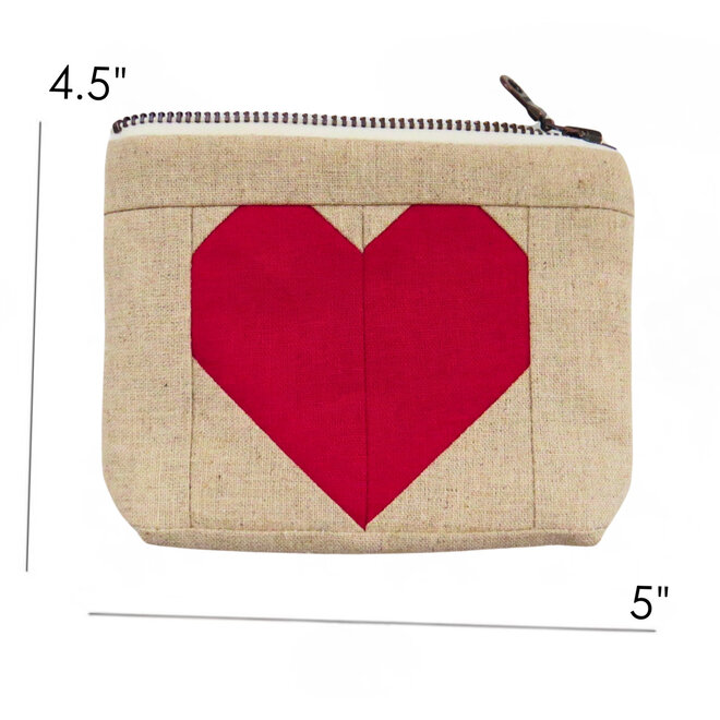 Mini Coin Pouch Heart Red