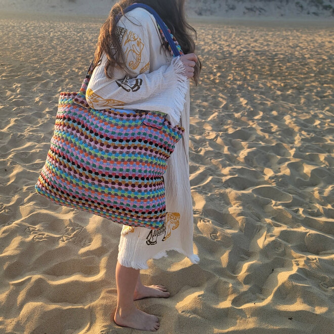 Tote Beach Bag Pom Pom