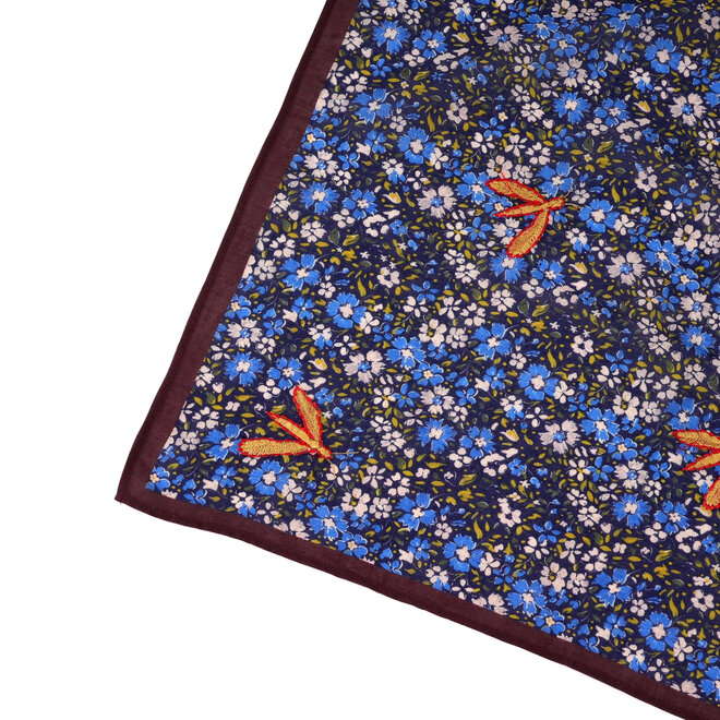 Bandana Embroidered Anne Dragonfly Blue