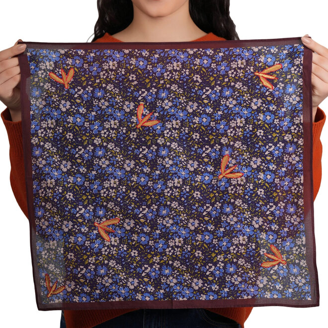 Bandana Embroidered Anne Dragonfly Blue