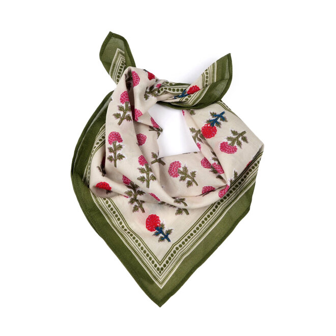 Bandana Embroidered Heritage Bloom Cream